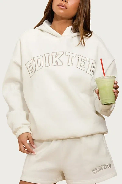 Edikted Girl Hoodie In White, Women's At Urban Outfitters