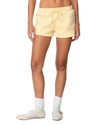 Edikted Girl Shorts In Yellow