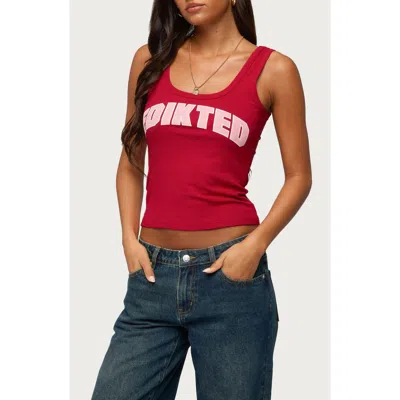 Edikted Girly Rib Tank In Burgundy