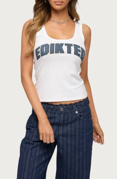 Edikted Girly Ribbed Tank Top In Animal Print