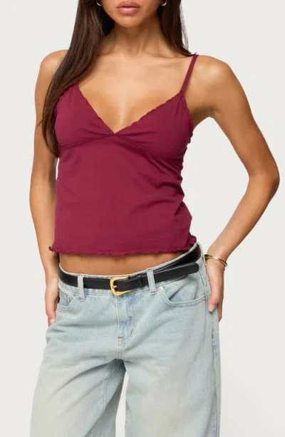 Edikted Glendon Crop Camisole In Burgundy