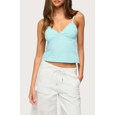 Edikted Glendon Stretch Cotton Camisole In Blue