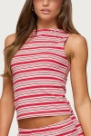 Edikted Glennon Stripe Tank In Pink
