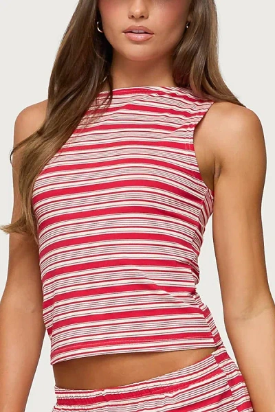 Edikted Glennon Stripe Tank In Pink
