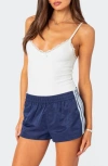 Edikted Gloria Lace Detail Rib Bodysuit In White