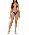 Edikted Golden Ruffle Edge Bikini Bottoms In Blue