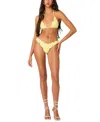 Edikted Golden Ruffle Edge Triangle Bikini Top In Yellow