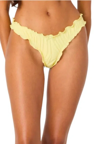 Edikted Golden Ruffle Edge Bikini Bottoms In Yellow
