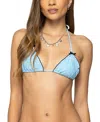 Edikted Golden Ruffle Edge Triangle Bikini Top
