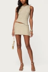 Edikted Goldy Metallic Knit Mini Skort In Gold, Women's At Urban Outfitters In Neutral