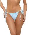 Edikted Grace Sequin Side Tie Bikini Bottoms In Blue