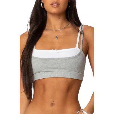 Edikted Gracie Layered Bralette In Gray-melange