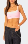 Edikted Gracie Layered Crop Camisole In Light-pink