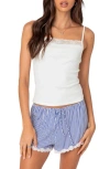 Edikted Gretchen Lace Trim Camisole In White