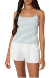 Edikted Gretta Striped Ribbed Tank Top In Light-blue