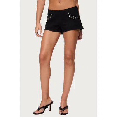 EDIKTED EDIKTED GROMMET CHARM DENIM MICRO SHORTS