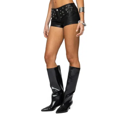 EDIKTED EDIKTED GROMMET FAUX LEATHER MICROSHORTS