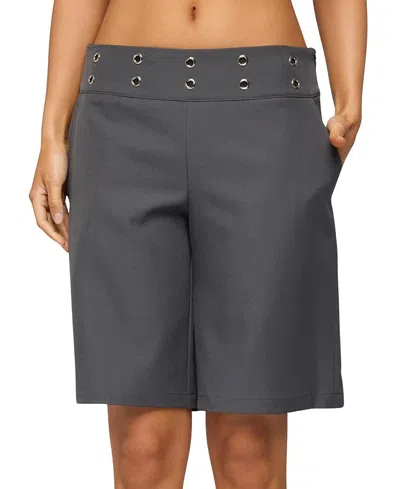 Edikted Grommet Low Rise Bermuda Shorts In Multi