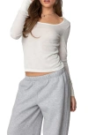 Edikted Hailey Rib Scoop Neck Top In White