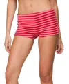 Edikted Hali Striped Knit Shorts In Red