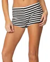 Edikted Hali Striped Knit Shorts In Black-and-white