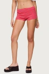 Edikted Hali Striped Knit Shorts In Red/and/pink, Women's At Urban Outfitters