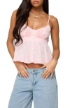 Edikted Halsey Ruffle Babydoll Camisole In Pink