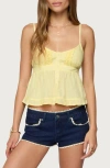 Edikted Halsey Ruffle Babydoll Camisole In Yellow