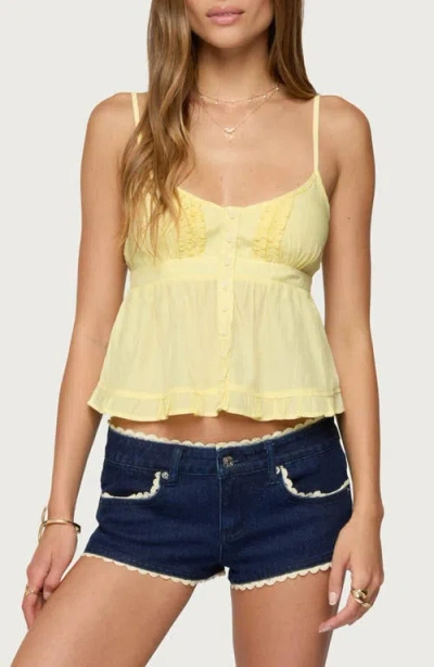 Edikted Halsey Ruffle Babydoll Camisole In Yellow