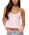 Edikted Halsey Ruffle Babydoll Camisole In Pink