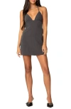 Edikted Halter Open Back Minidress In Dark Gray