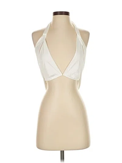 Pre-owned Edikted Halter Top Ivory Halter Neckline Tops In White