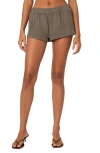 Edikted Harleigh Linen Look Shorts In Olive