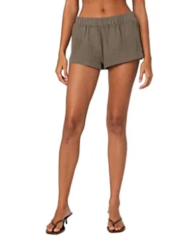 Edikted Harleigh Linen Look Shorts In Olive