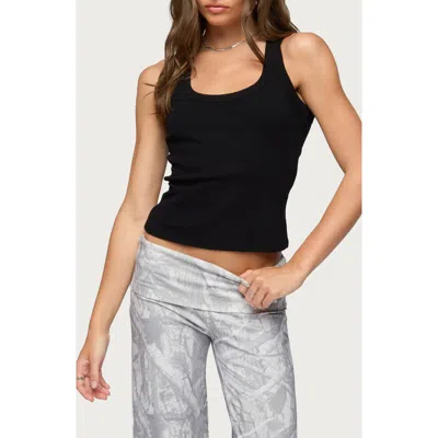 Edikted Harlowe Cutaway Rib Tank In Black