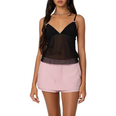 Edikted Harriet Sheer Mesh Top In Black