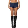 Edikted Harrison Pinstripe Low Rise Microshorts In Navy