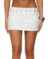 Edikted Havana Grommet Foldover Low Rise Miniskort In White