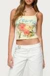 Edikted Hawaii Babe Crop Camisole In Gray