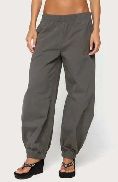 Edikted Hayli Cotton Parachute Pants In Gray