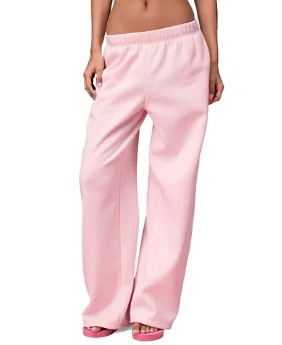 Edikted Hearts Barbie Baggy Sweatpants In Pink