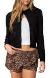 Edikted Hollie Cotton Cardigan In Black