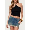 Edikted Hollis Crop Cotton Blend Halter Top In Multi