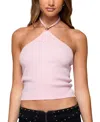 Edikted Hollis Knit Halter Top In Pink