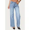 Edikted Holly Mid Rise Straight Leg Jeans In Blue