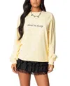 Edikted Honeybee Long Sleeve Graphic T-shirt In Yellow