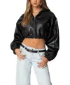 Edikted Hooded Cropped Jacket In Black