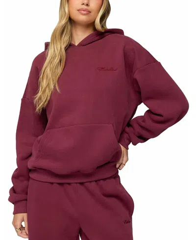 Edikted Basic Girl Oversize Hoodie In Red