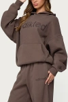 Edikted Be  Logo Hoodie In Brown