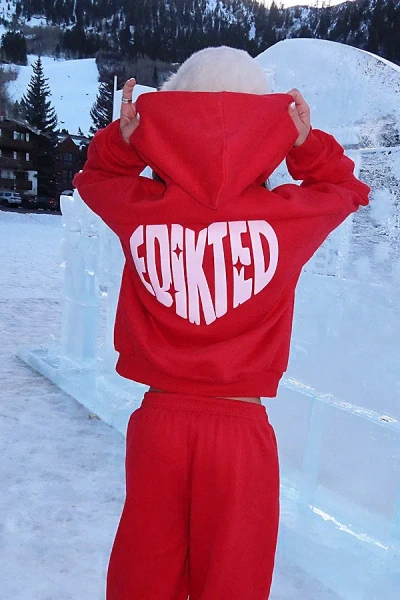 Edikted Hoodie In Red, Women's At Urban Outfitters